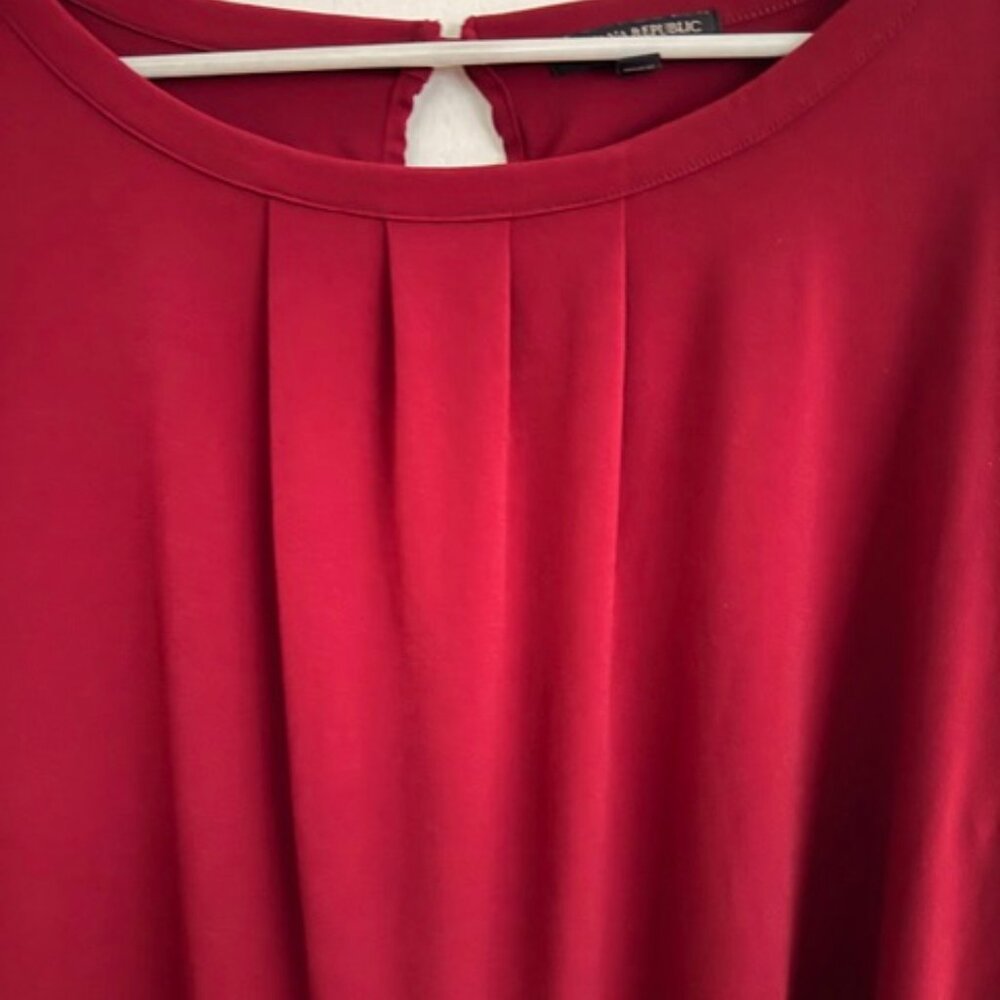 Banana Republic Long Sleeve Top Maroon Workwear Size Large - Picture 2 of 6